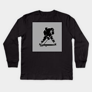 Hockey player with puck Kids Long Sleeve T-Shirt